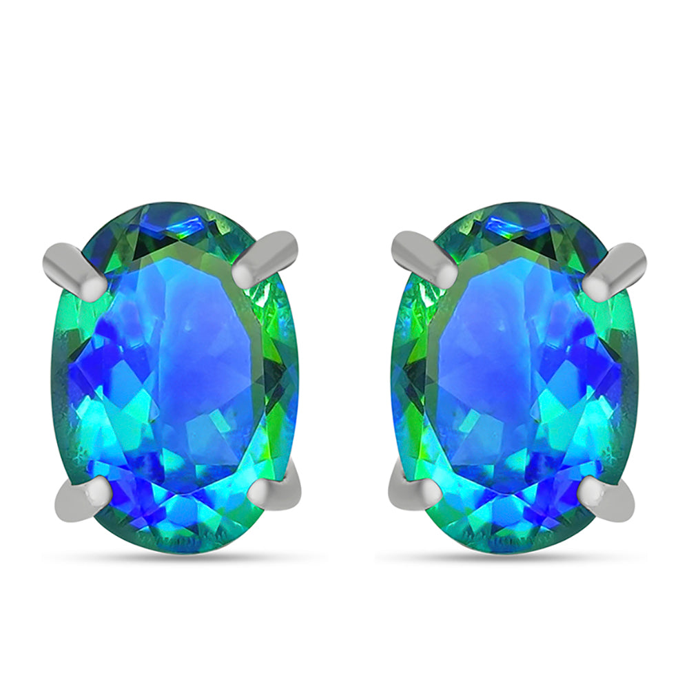 Silberohrringe mit Pfauenquarz