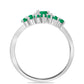 Silberring mit brasilianischem Smaragd und weißem Zirkon