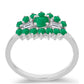 Silberring mit brasilianischem Smaragd und weißem Zirkon