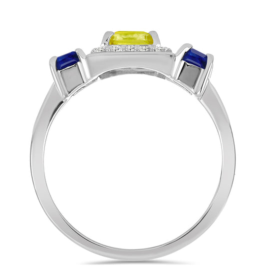 Silberring mit gelbem Saphir