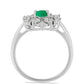 Silberring mit brasilianischem Smaragd und weißem Topas