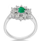 Silberring mit brasilianischem Smaragd und weißem Topas