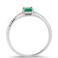 Silberring mit brasilianischem Smaragd und weißem Topas