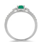 Silberring mit brasilianischem Smaragd und weißem Topas