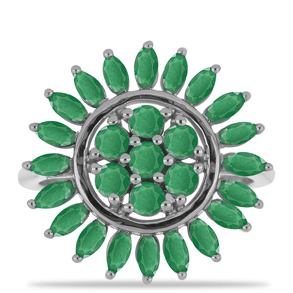 Silberring mit brasilianischem Smaragd 1 