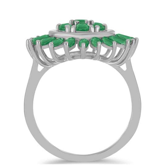 Silberring mit brasilianischem Smaragd