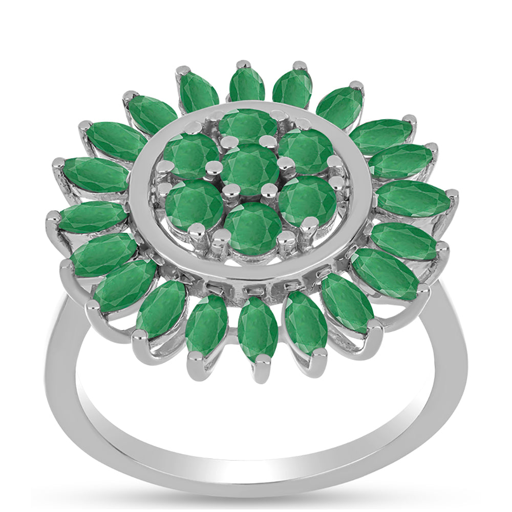 Silberring mit brasilianischem Smaragd