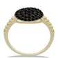 Goldplattierter Silberring mit schwarzem Turmalin aus Pelmadulla