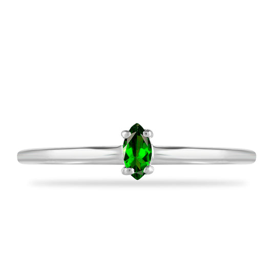 Silberring mit Chromdiopsid