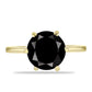Goldplattierter Silberring mit schwarzem Turmalin aus Pelmadulla