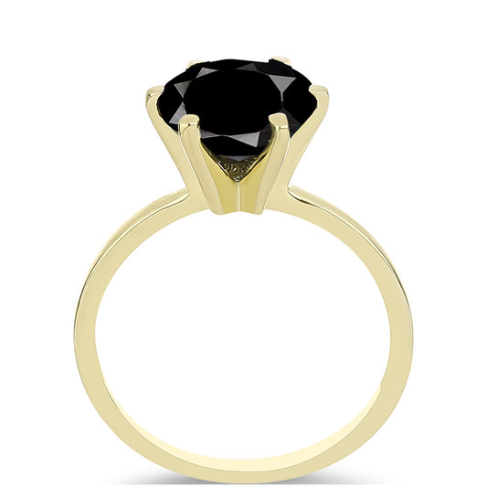 Goldplattierter Silberring mit schwarzem Turmalin aus Pelmadulla