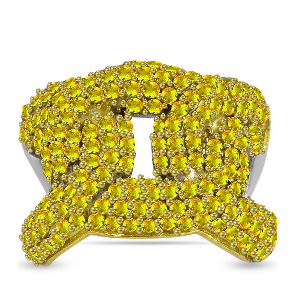 Silberring mit Zitrin aus dem Ural 1 