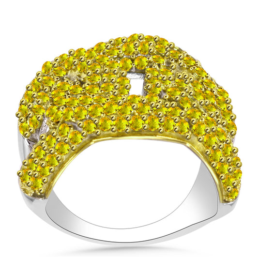 Silberring mit Zitrin aus dem Ural