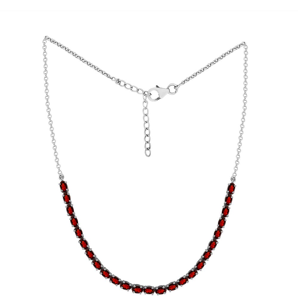 Silberhalskette mit Barton Granat 1 