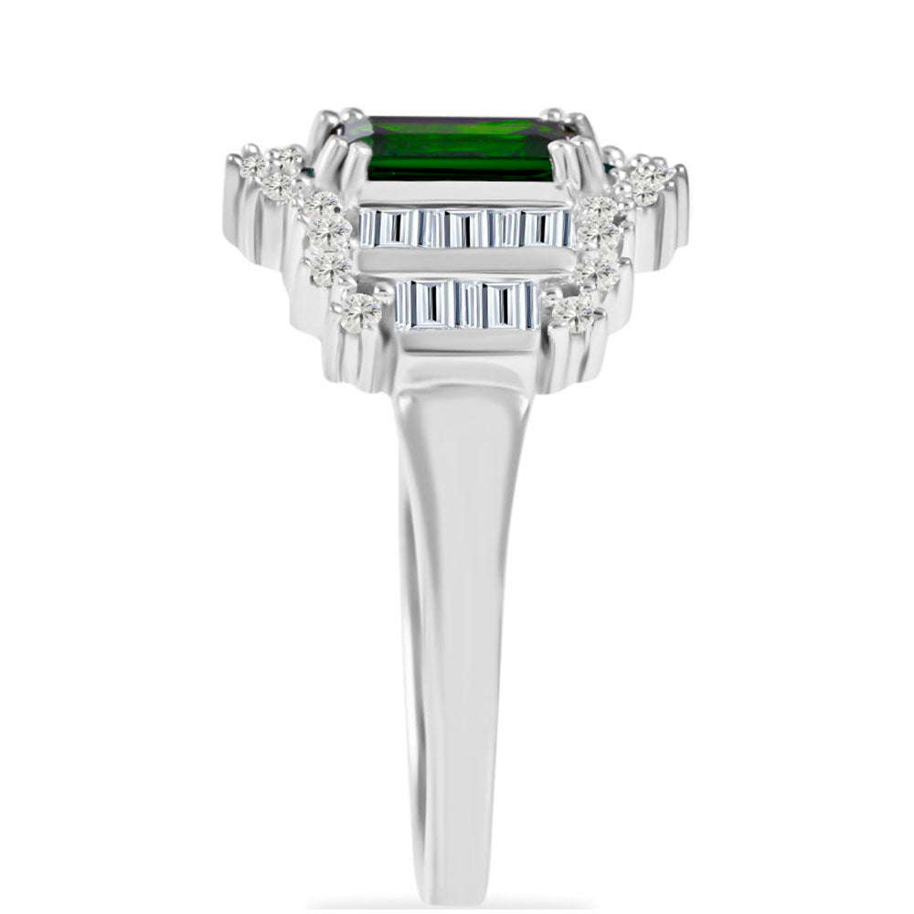 Silberring mit Chromdiopsid und brasilianischem Smaragd 4 