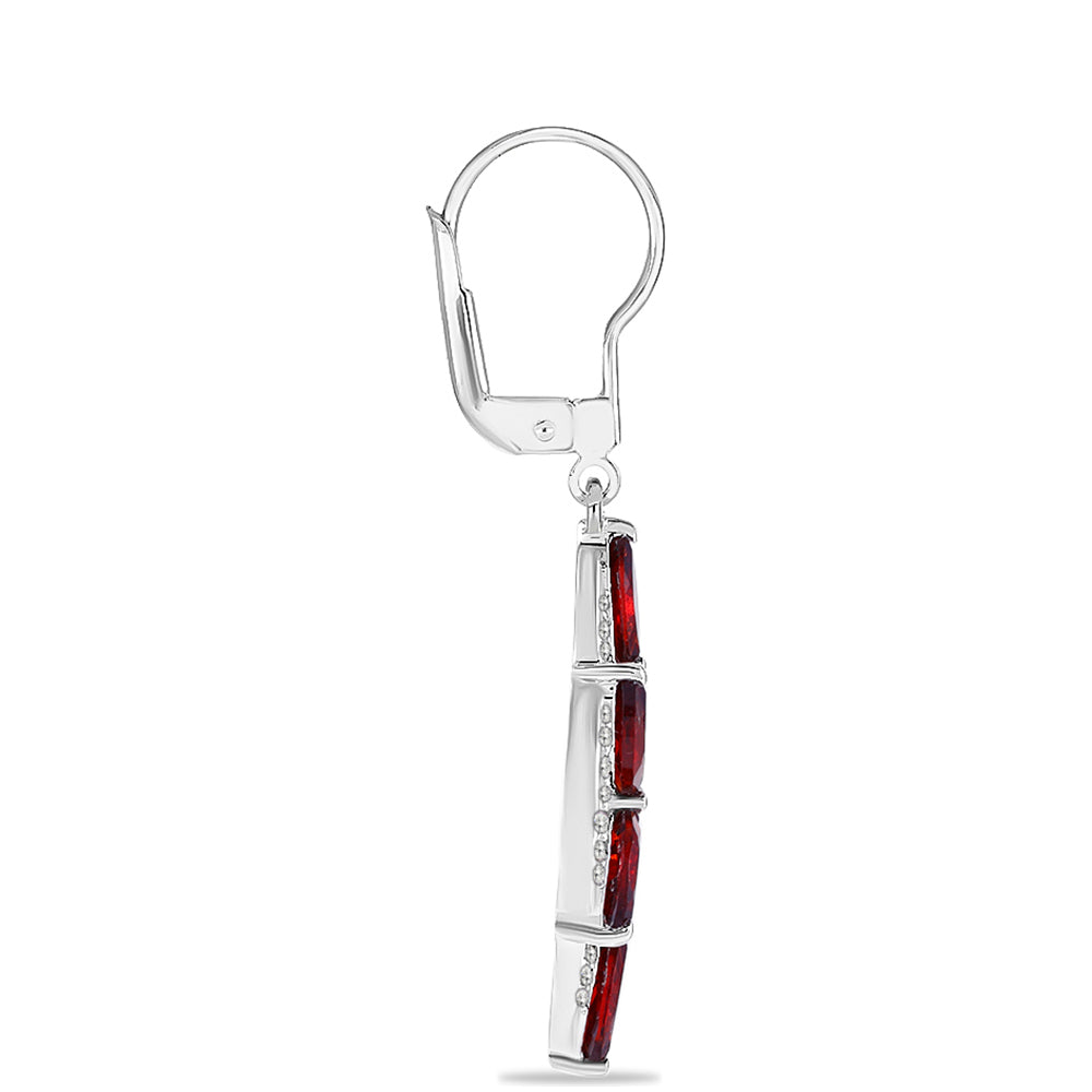 Silberohrringe mit Barton Granat und weißem Topas 2 