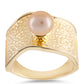 Goldplattierter Silberring mit goldfarbener Süßwasserperle