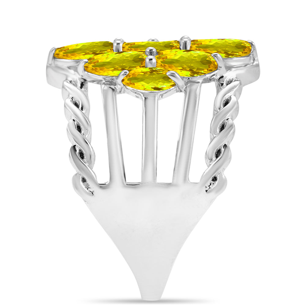 Silberring mit Zitrin aus dem Ural