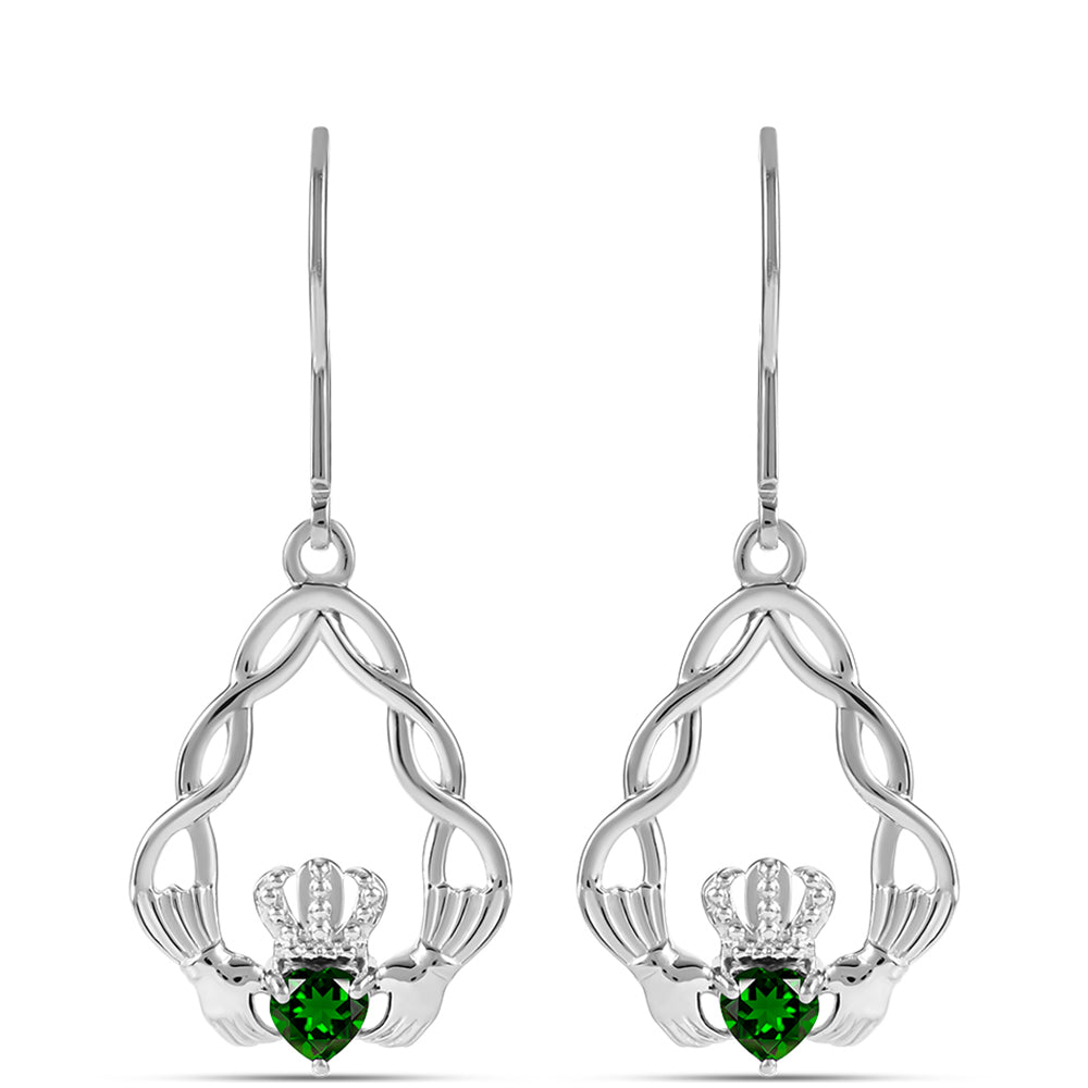 Silberohrringe mit Chromdiopsid