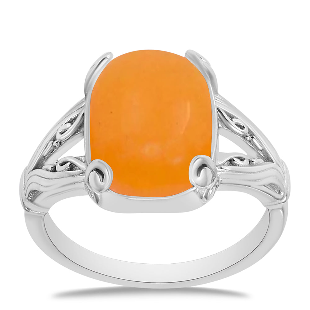 Silberring mit gelbem Jade