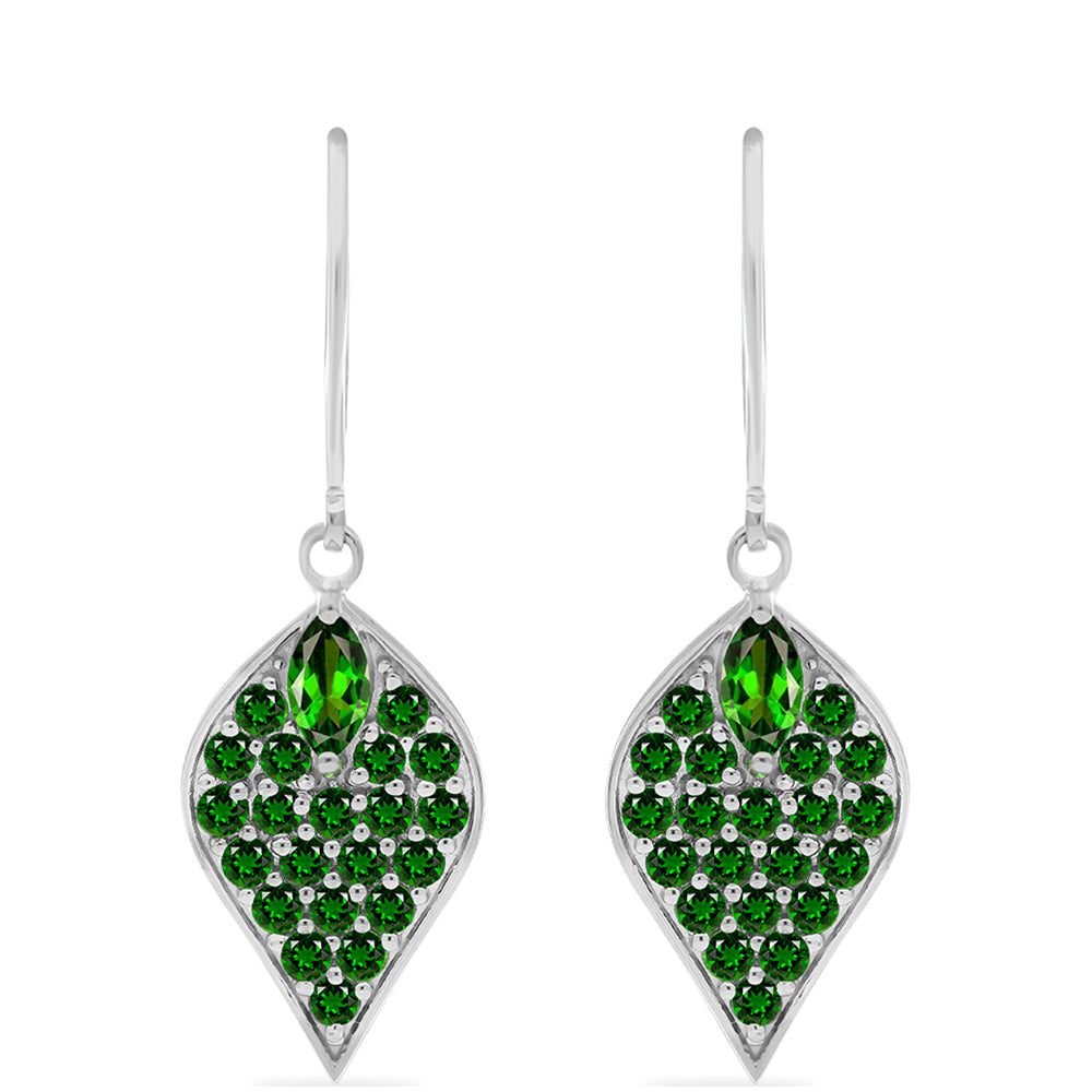 Silberohrringe mit Chromdiopsid