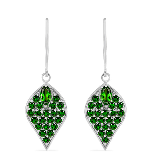 Silberohrringe mit Chromdiopsid