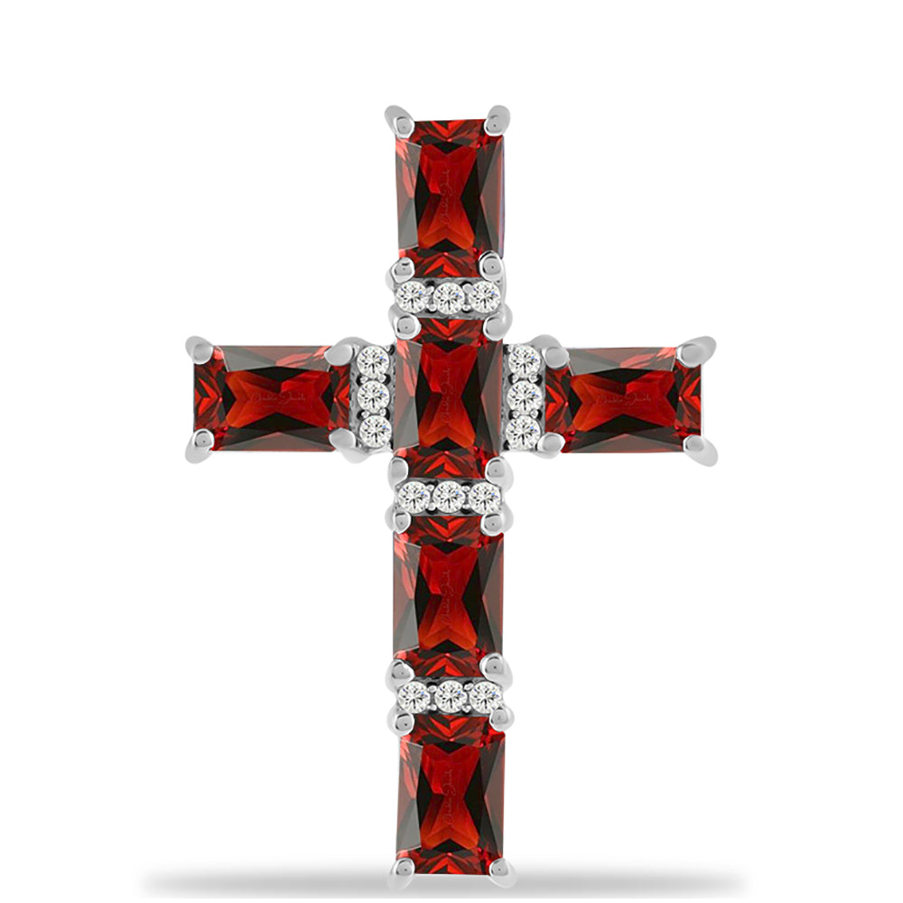 Silberanhänger mit Barton Granat und weißem Topas 1 