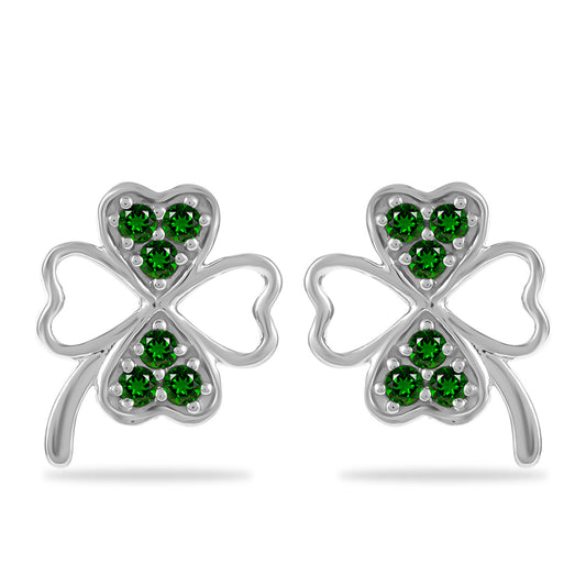 Silberohrringe mit Chromdiopsid
