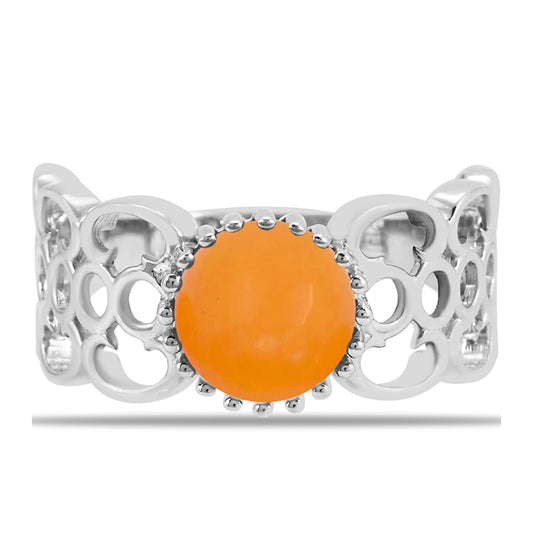 Silberring mit gelbem Jade