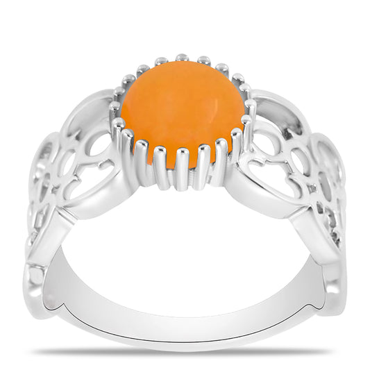 Silberring mit gelbem Jade