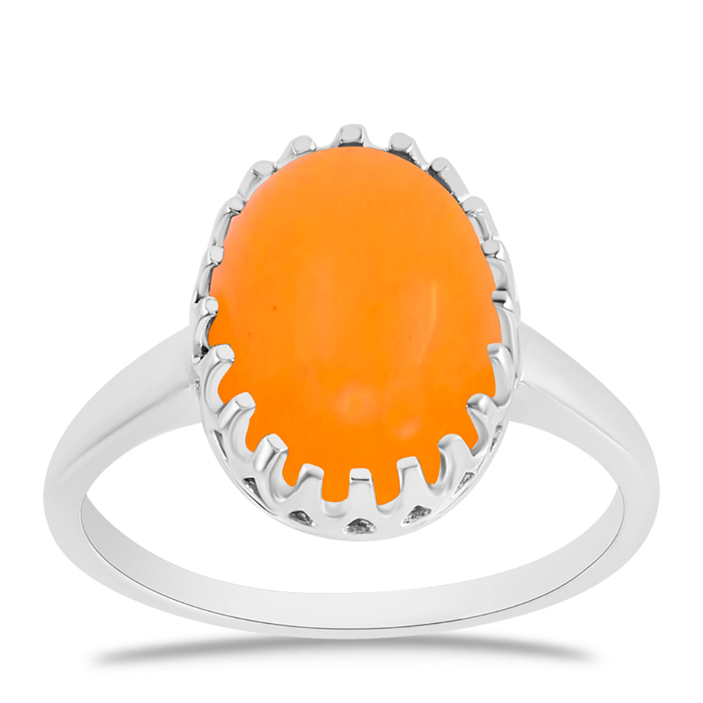 Silberring mit gelbem Jade