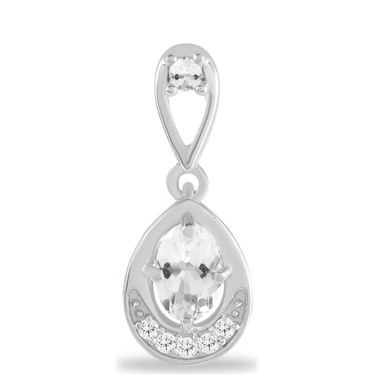 Silberanhänger mit Kalgoorli Petalit und weißem Topas