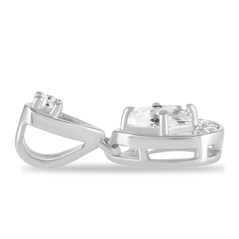 Silberanhänger mit Kalgoorli Petalit und weißem Topas 2 