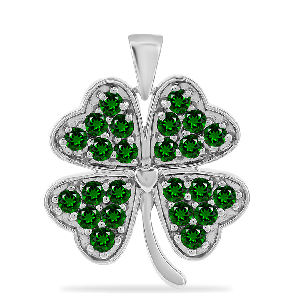 Silberanhänger mit Chromdiopsid