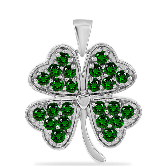 Silberanhänger mit Chromdiopsid