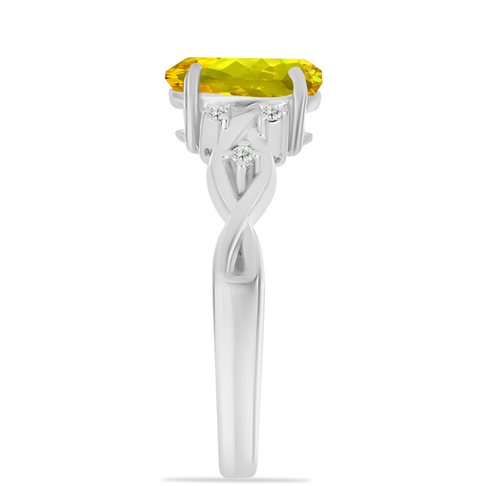 Silberring mit Zitrin aus dem Ural und weißem Topas 4 