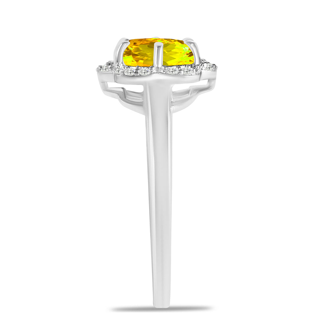 Silberring mit Zitrin aus dem Ural und weißem Topas 4 