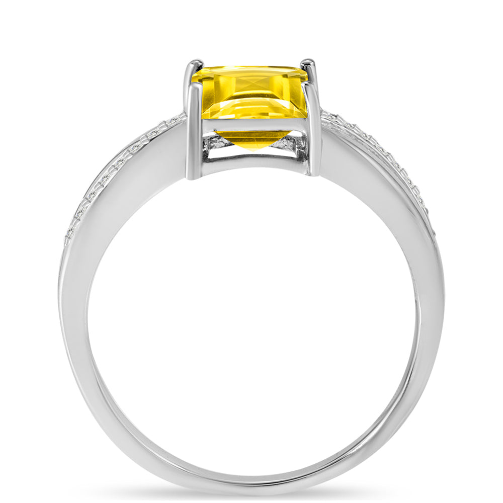 Silberring mit Zitrin aus dem Ural und weißem Topas 2 