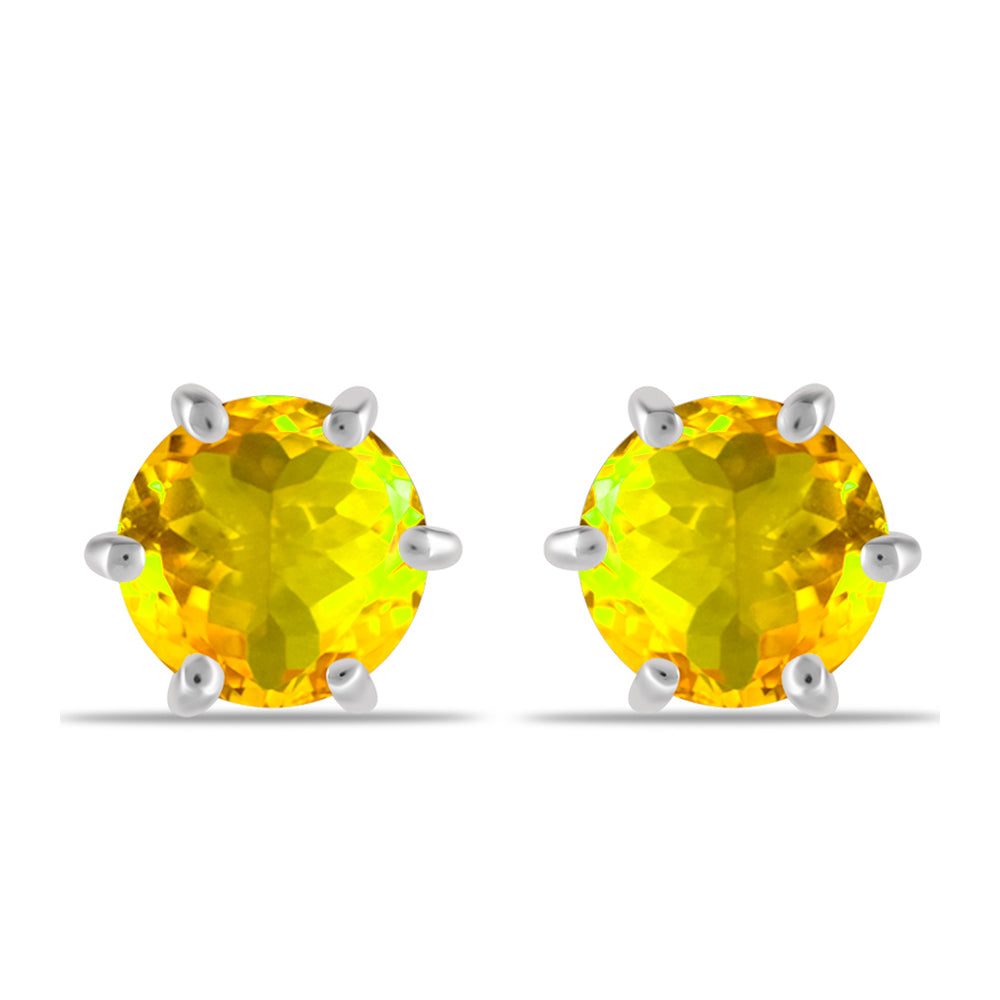 Silberohrringe mit Zitrin aus dem Ural