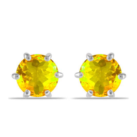 Silberohrringe mit Zitrin aus dem Ural