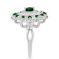 Silberring mit Chromdiopsid und weißem Topas