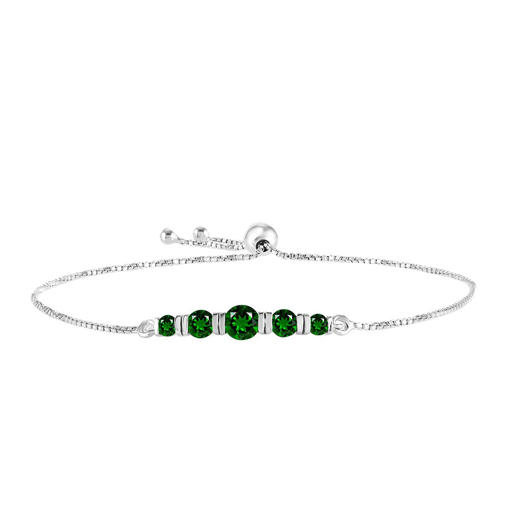 Silberarmband mit Chromdiopsid 1 