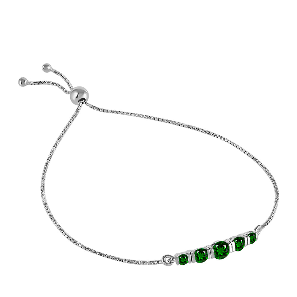 Silberarmband mit Chromdiopsid