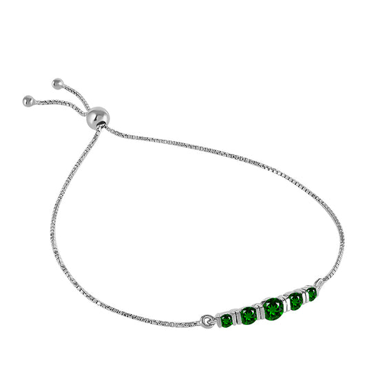 Silberarmband mit Chromdiopsid