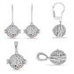 schmuckgarnitur aus Silber mit Tansanit - Klasse AAA und Chromdiopsid