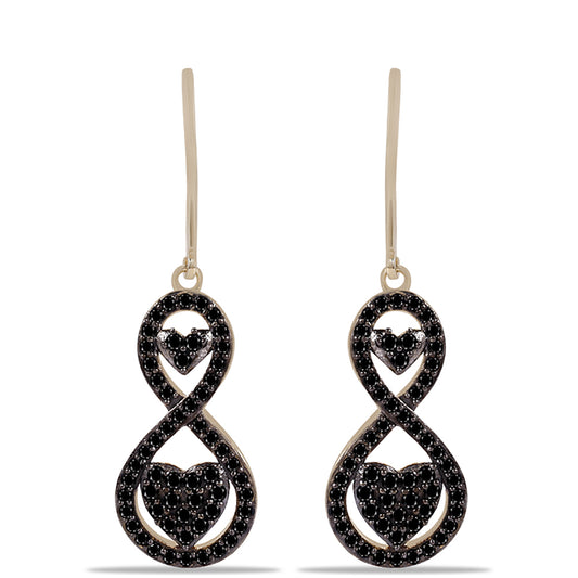 Goldplattierte Silberohrringe mit schwarzem Turmalin aus Pelmadulla