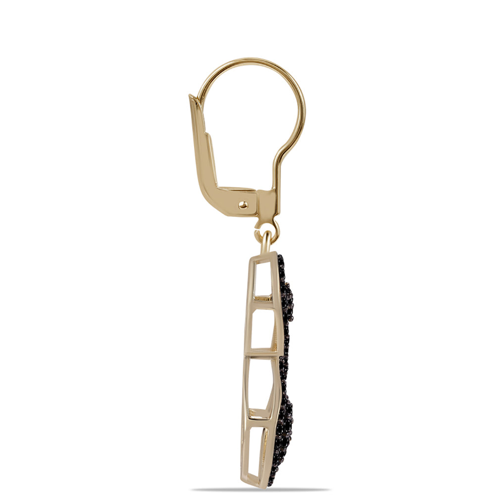 Goldplattierte Silberohrringe mit schwarzem Turmalin aus Pelmadulla 2 