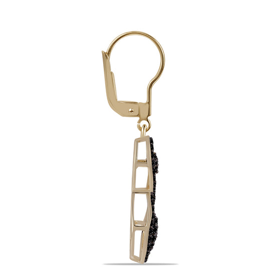 Goldplattierte Silberohrringe mit schwarzem Turmalin aus Pelmadulla