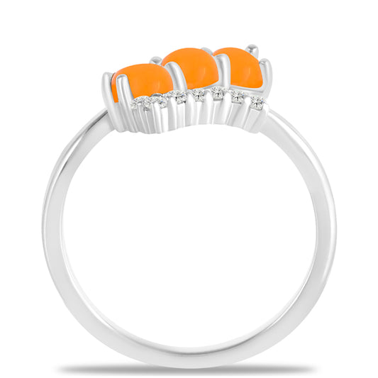 Silberring mit gelbem Jade und weißem Topas