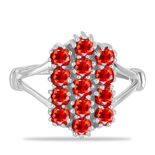 Silberring mit äthiopischem rotem Opal aus Lega Dembi